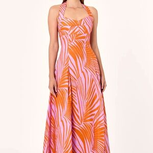 Nicholas the Label Seraphina Palm Halter Linen Dress